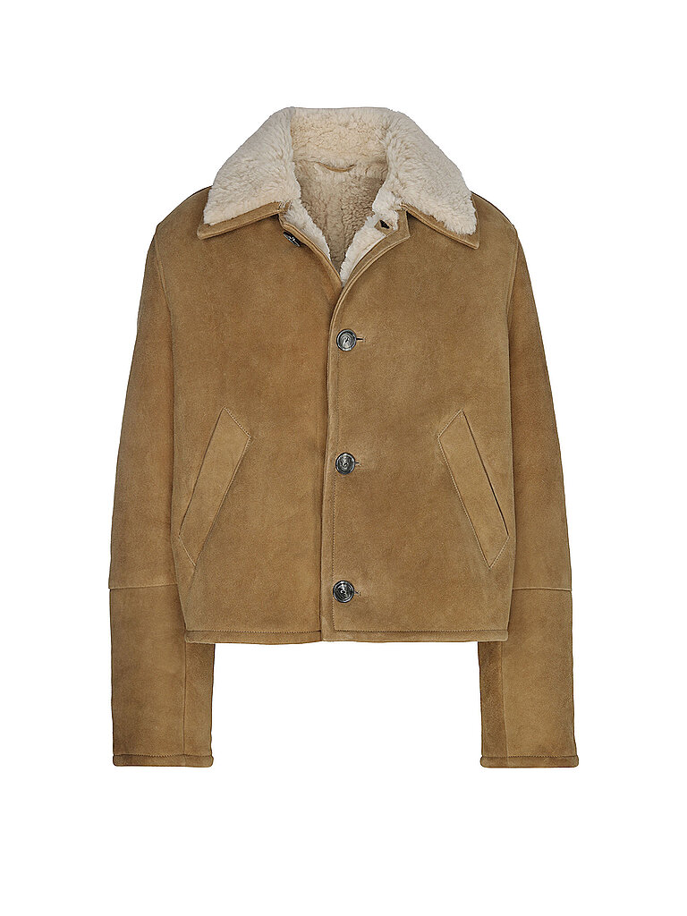 AMI Paris Shearling Jacket Camel M 3